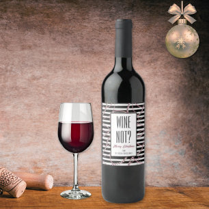 Wine Not Vintage Stripes with Pearls and Chains Wine Label