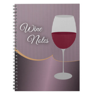 Wine Notes with Purple Stripes & Wine Glass Notebook