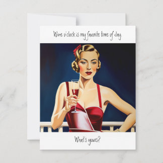 Wine O Clock funny quote Card