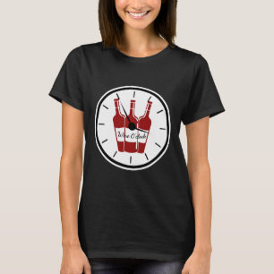 Wine O Clock Red Bottles White Background T-Shirt