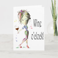 Wine O'Clock, humourous greeting card