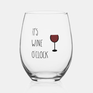 Wine O'Clock Red Wine Stemless Wine Glass