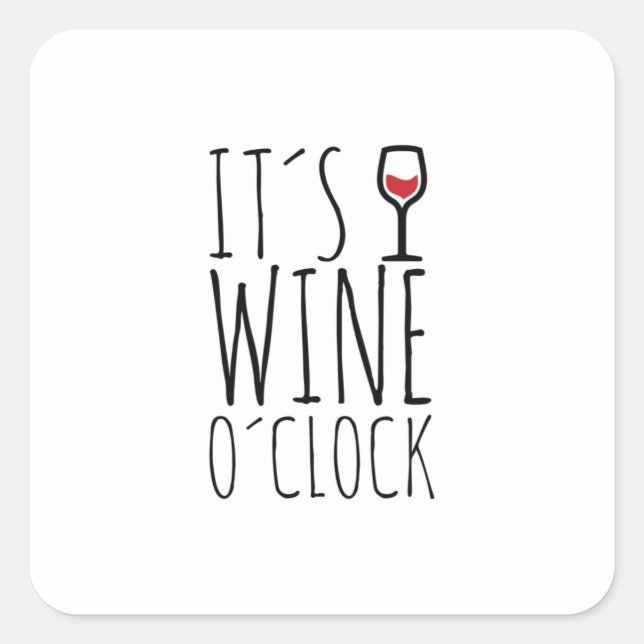 Wine o'clock square sticker (Front)