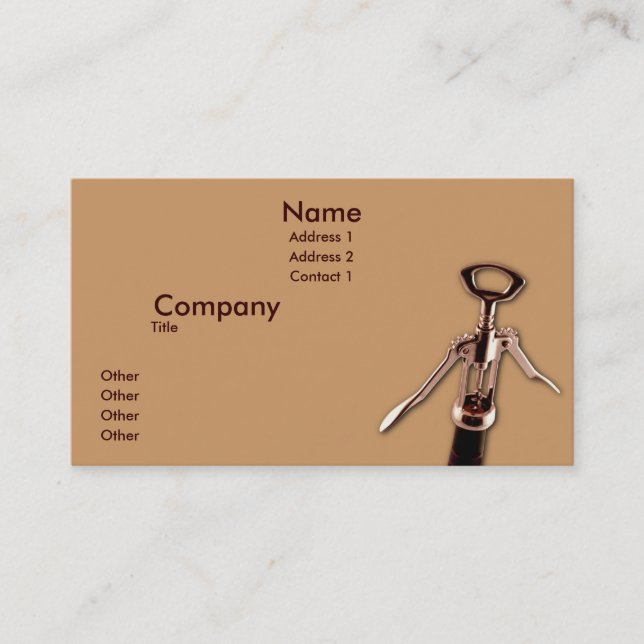 Wine Opener Business Card (Front)