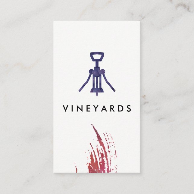 Wine Opener Grapes Business Card (Front)