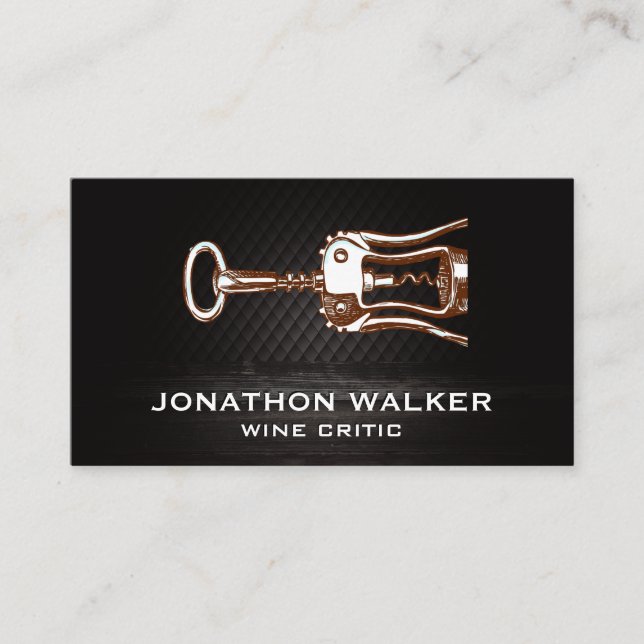 Wine Opener Logo Business Card (Front)