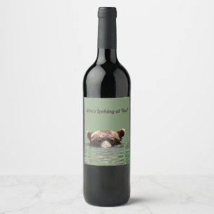 Wine (or Sparkling Wine) Bottle Label w/ grizzly b