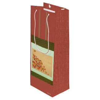 Wine paper gift bag designed like a hanging scroll