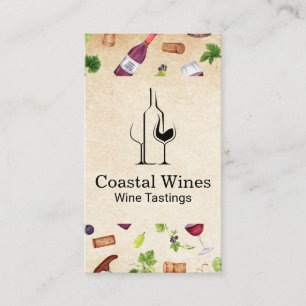 Wine Pattern Vineyard Tastings Business Card