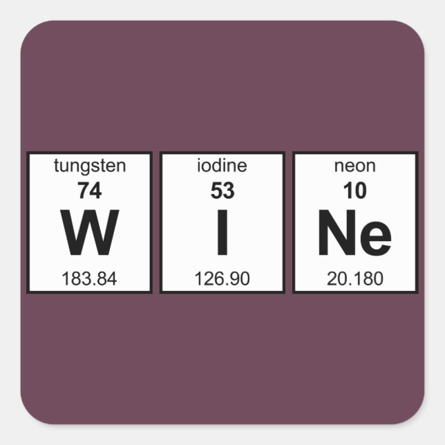 WINe Periodic Table Square Sticker (Front)