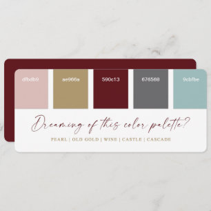 Wine Pink & Gold 2021 Wedding Colour Palette Card
