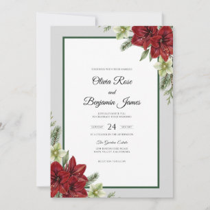 Wine Poppy Wedding Invitation