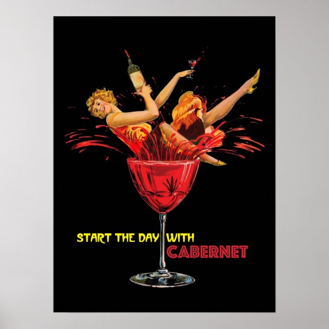 Wine Poster. Start The Day With Chardonnay.logo Poster (Front)