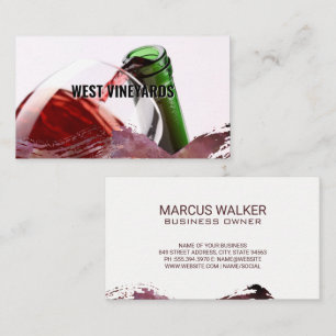 Wine Pour into Glass Artistic Business Card
