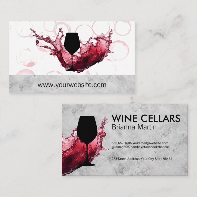 Wine Pour Splash Logo | Winery Appointment Card (Front/Back)
