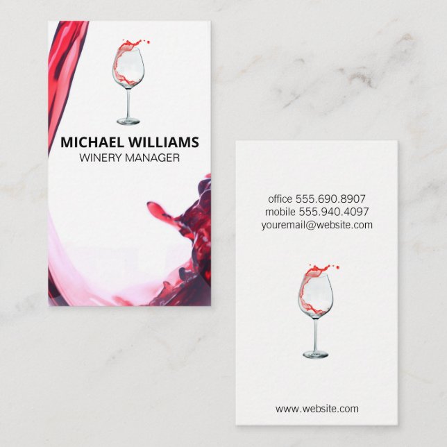Wine Pour | Wine Splash Business Card (Front/Back)