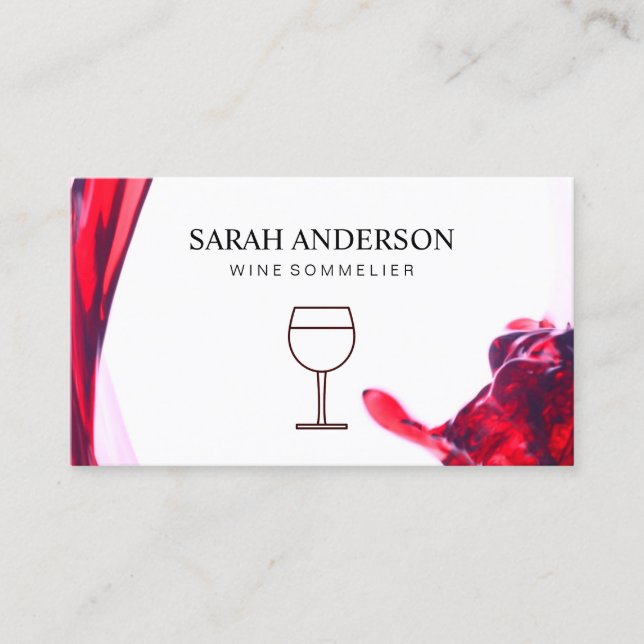 Wine Pour with Wine Stain Business Card (Front)
