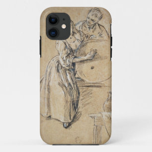 Wine-pourer with a Young Man (chalk) card Case-Mate iPhone Case