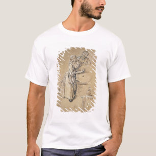 Wine-pourer with a Young Man (chalk) card T-Shirt