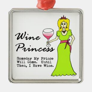Wine Princess "Someday My Prince Will Come" Metal Tree Decoration