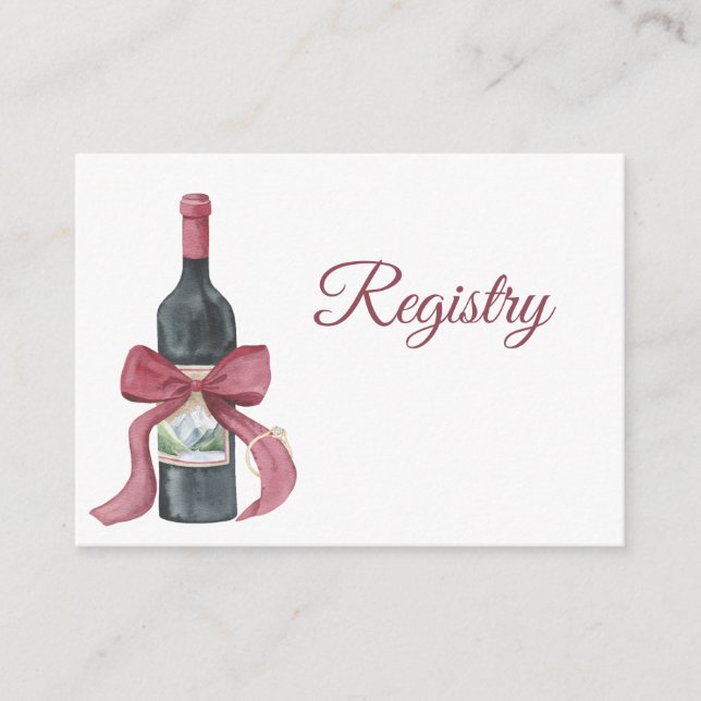 Wine QR Code Bridal Shower Registry  Enclosure Card (Front)