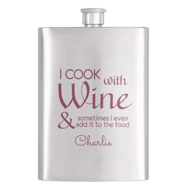 Wine Quote custom name flask (Front)