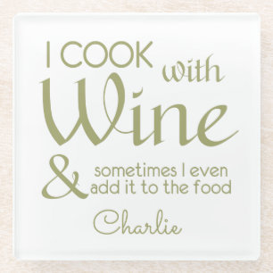 Wine Quote custom name glass coaster