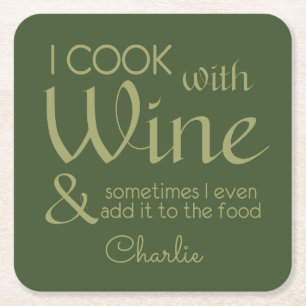 Wine Quote custom name paper coasters