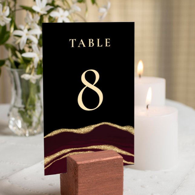 Wine red agate gemstone Table Card (Creator Uploaded)