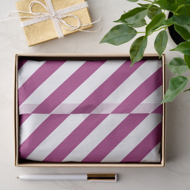 Wine Red and White Striped Tissue Paper (Gift)