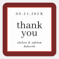 Wine Red Border Simple Wedding Favour