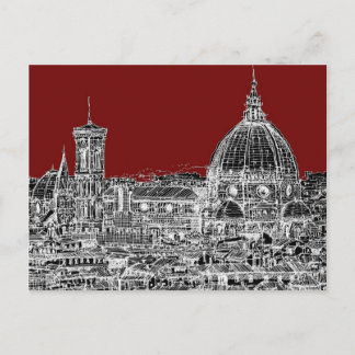 Wine red Florence dome Postcard