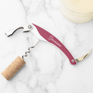 Wine Red Personalised Wedding Groomsman Corkscrew