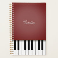 Wine Red Piano Keyboard Personalised Music