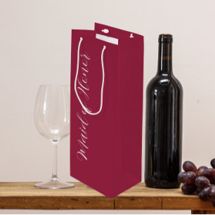 Wine Red Stylised Script Maid of Honour Gift Bag