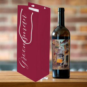 Wine Red Stylised Script Wedding Groomsman Gift Bag