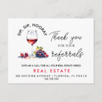 Wine Referral Card, Elegant Grapes Watercolour