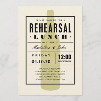 Wine Rehearsal Lunch Invites With a Modern Design