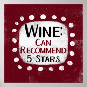 Wine Review 5 Stars Poster Wall Art