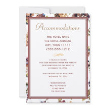 Wine Rose Wedding Accommodations Card