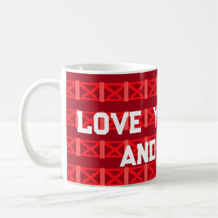 Wine ruby red with crosses love lots message coffee mug