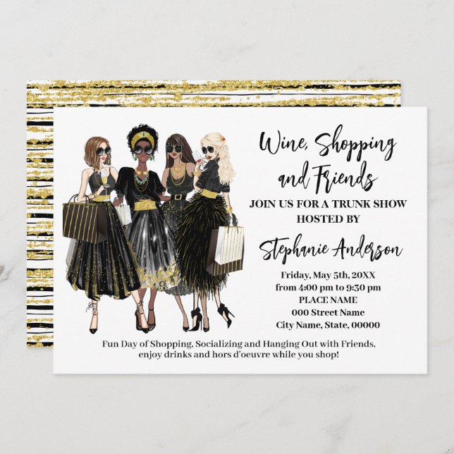 Wine Shop and Friends Trunk Show Invitation (Front/Back)