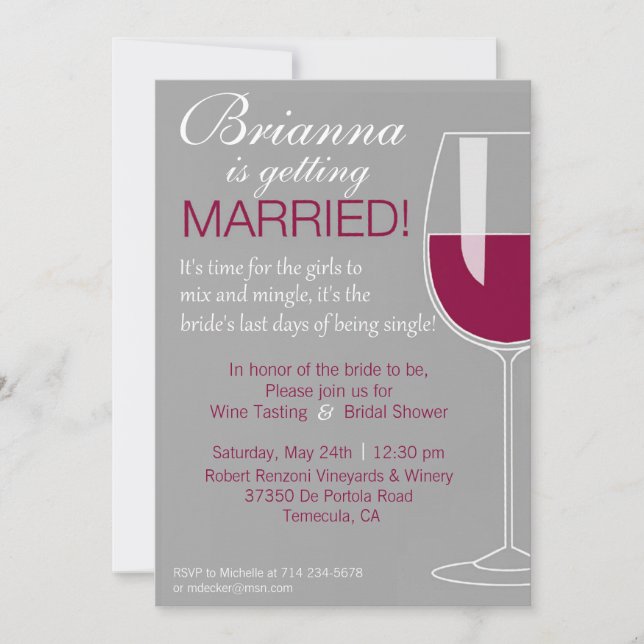 Wine Shower Invitation (Front)