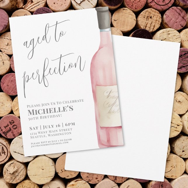 Wine Simple 50th Birthday Party Invitation (Wine Simple 50th Birthday Party Invitation)
