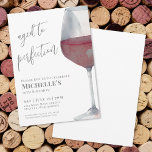 Wine Simple 70th Birthday Party Invitation<br><div class="desc">Elegant Red Wine Simple Seventy 70th Birthday Party Invitation. Celebrate seventy years of life with this classic and elegant invitation featuring a large watercolor red and grey wine glass on the right side, giving it a modern twist. The top reads "Aged to Perfection" in script typography, paired with a classic...</div>