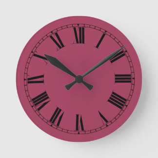 Wine Solid Color Round Clock