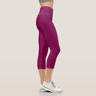 Wine Solid Colour Capri Leggings