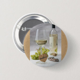 Wine Sommelier Vine Lover Bottle Grape Design 6 Cm Round Badge