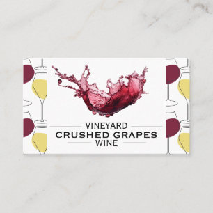Wine Splash Red White Glass Pattern Business Card