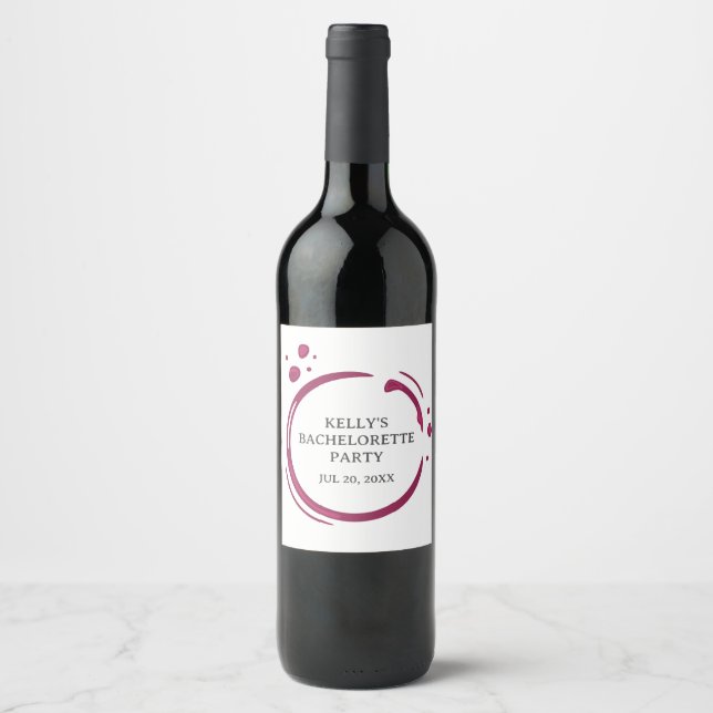 Wine Stain Bachelorette Party Label (Front)